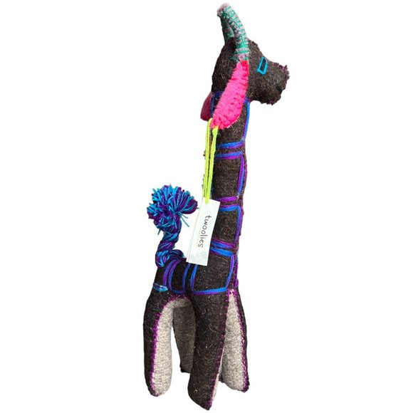 NWT! One-of-a-Kind Twoolies Handmade Wool Giraffe Retired 17" tall Vivid Plush - Picture 4 of 16
